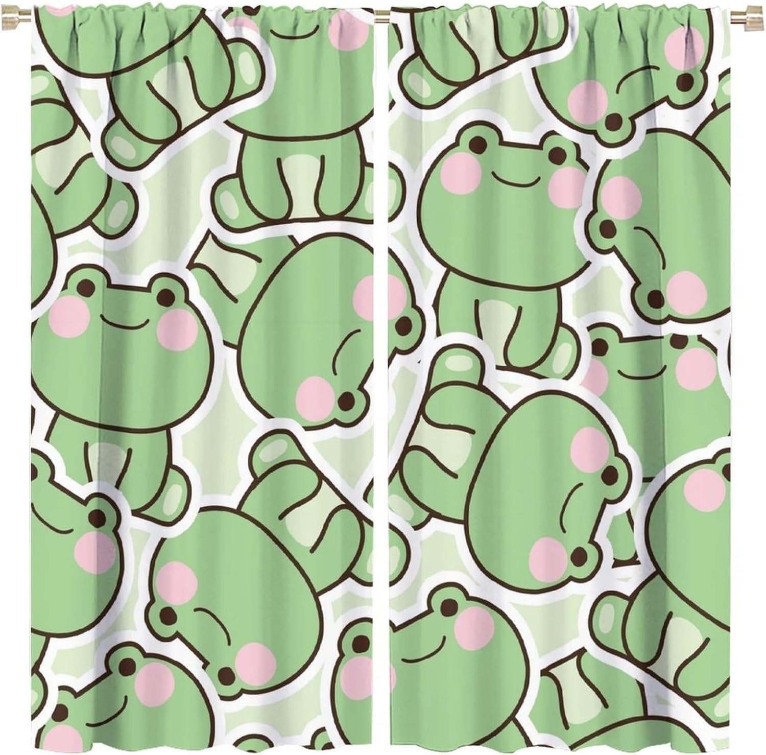 Baby Nursery Green - Cute Green Frog Pattern Curtains Nursery