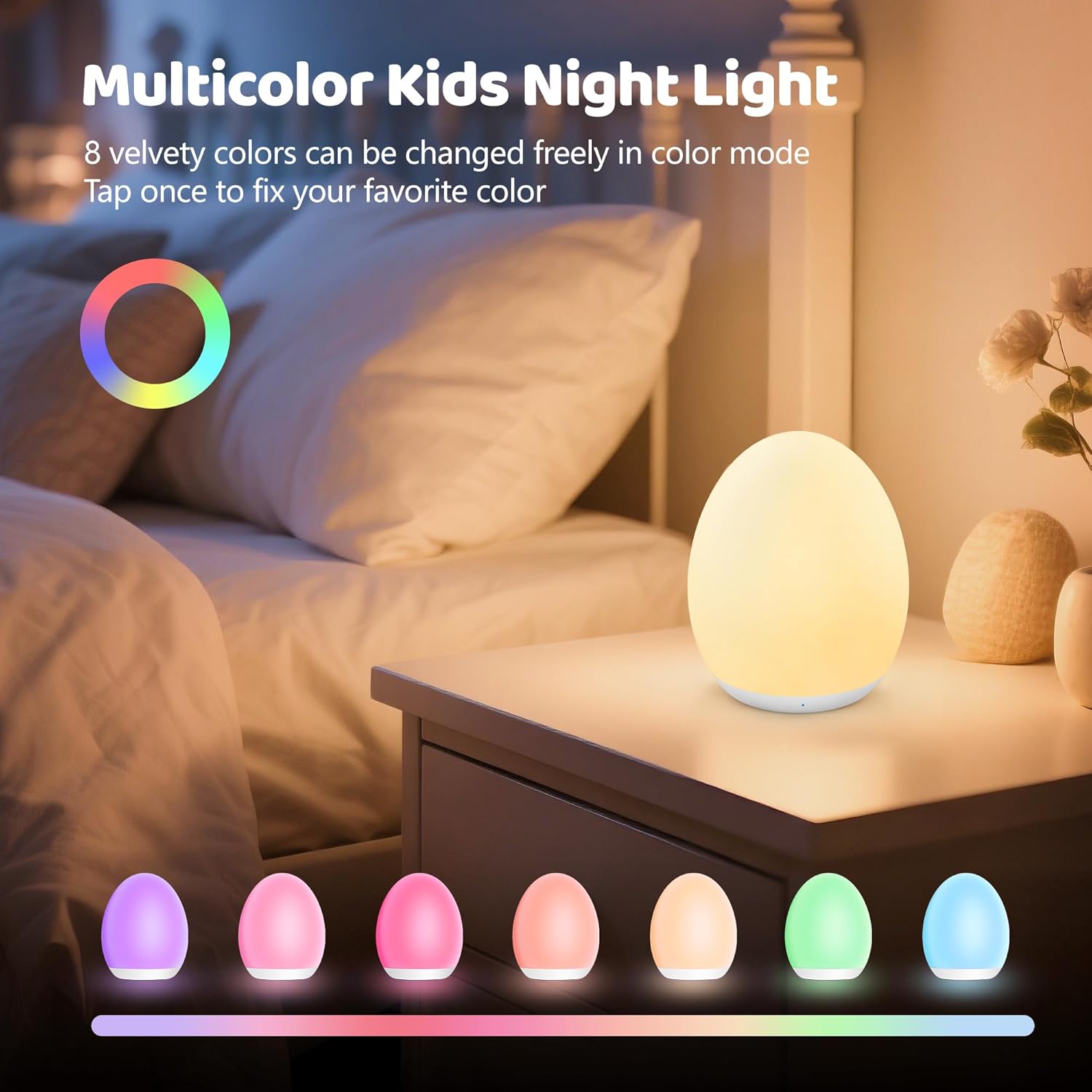 Baby Nursery Colors - Kids Night Light Baby Egg Lamp