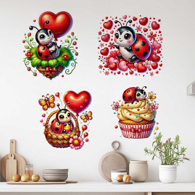 Cute Ladybug Wall Sticker Baby - Baby Nursery Mural Wallpaper review and price