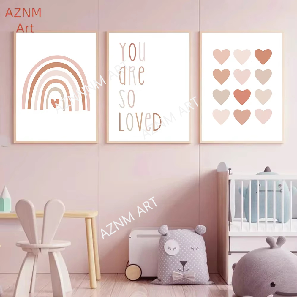 1/3PCS ，Cartoon Heart Rainbow  - Baby Nursery Prints review and price