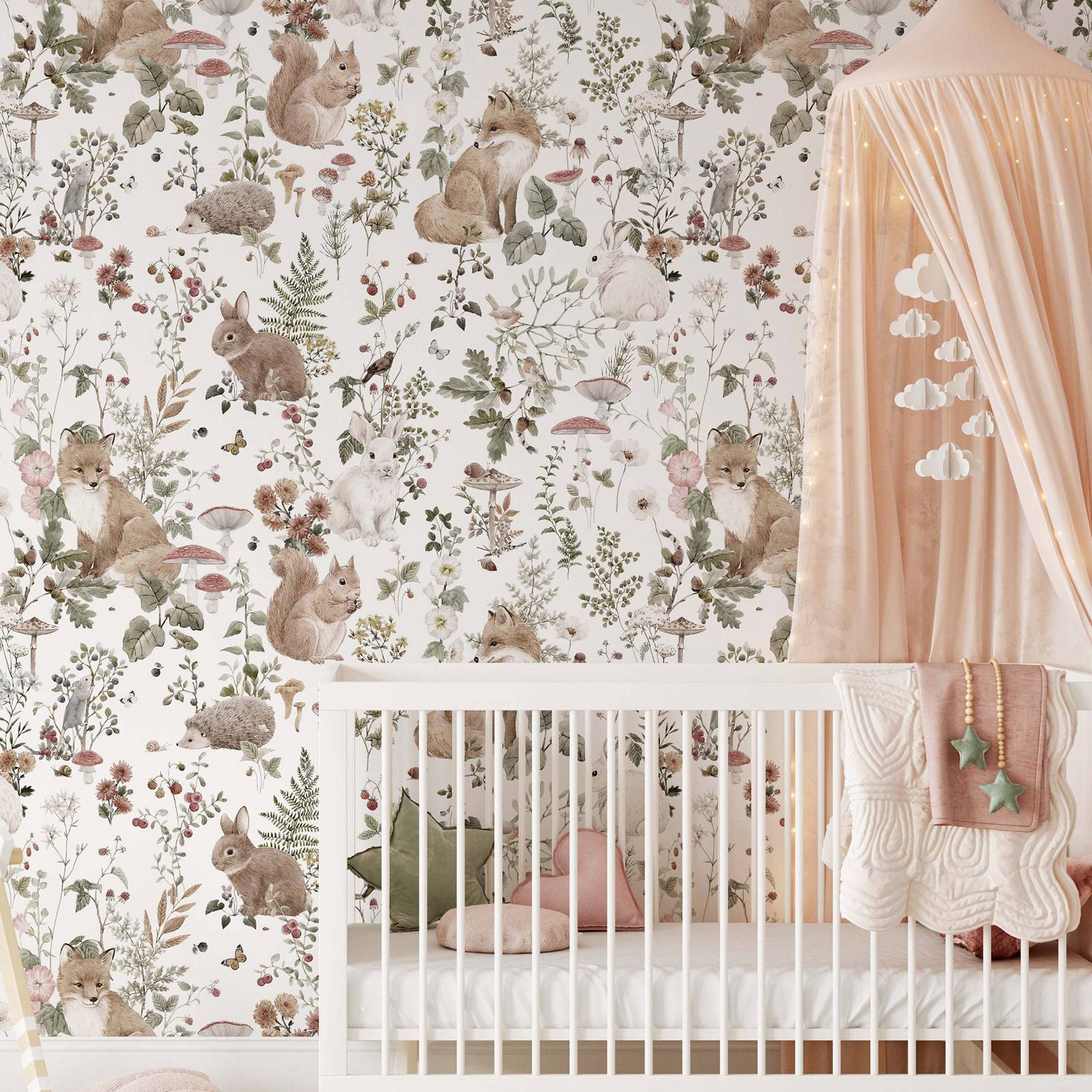 Forest Babies MuraL, Boys Nurs - Baby Nursery Mural Wallpaper review and price