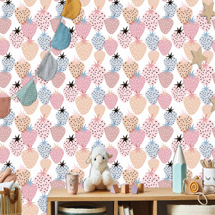 12+ Cute Nursery Strawberry Pa - Baby Nursery Mural Wallpaper review and price