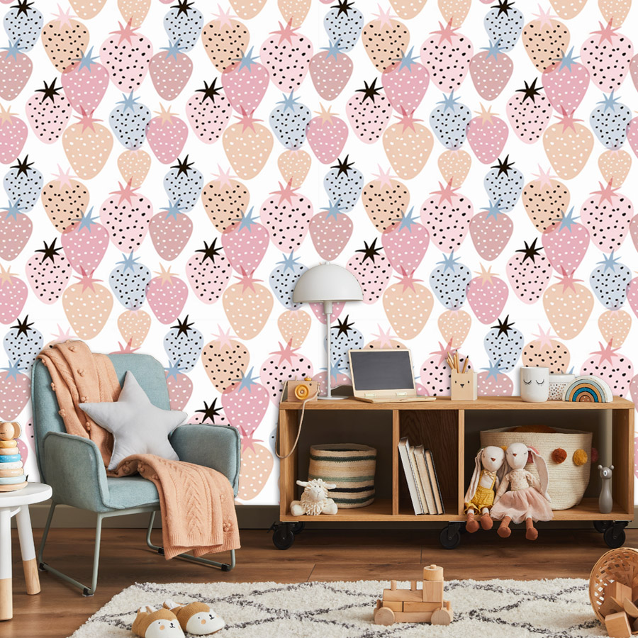 12+ Cute Nursery Strawberry Pa - Baby Nursery Mural Wallpaper review and price