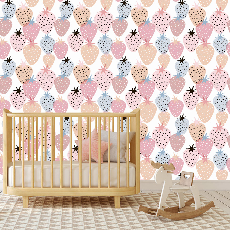 12+ Cute Nursery Strawberry Pa - Baby Nursery Mural Wallpaper review and price