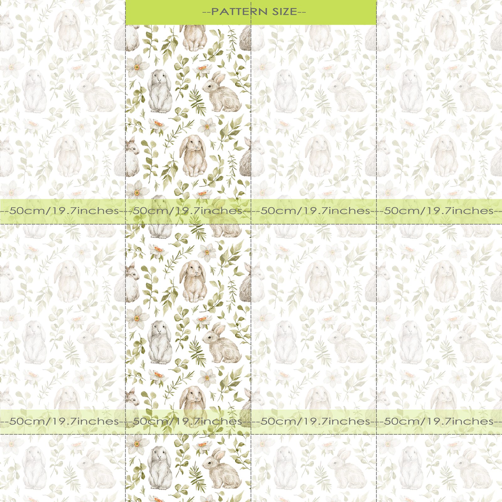 Bunny Wallpaper Kids Room Wall - Baby Nursery Green review and price