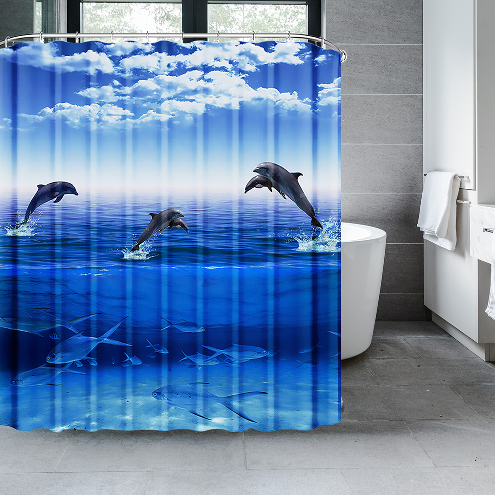 Dolphin Shower Curtain Blue Un - Baby Nursery Green review and price