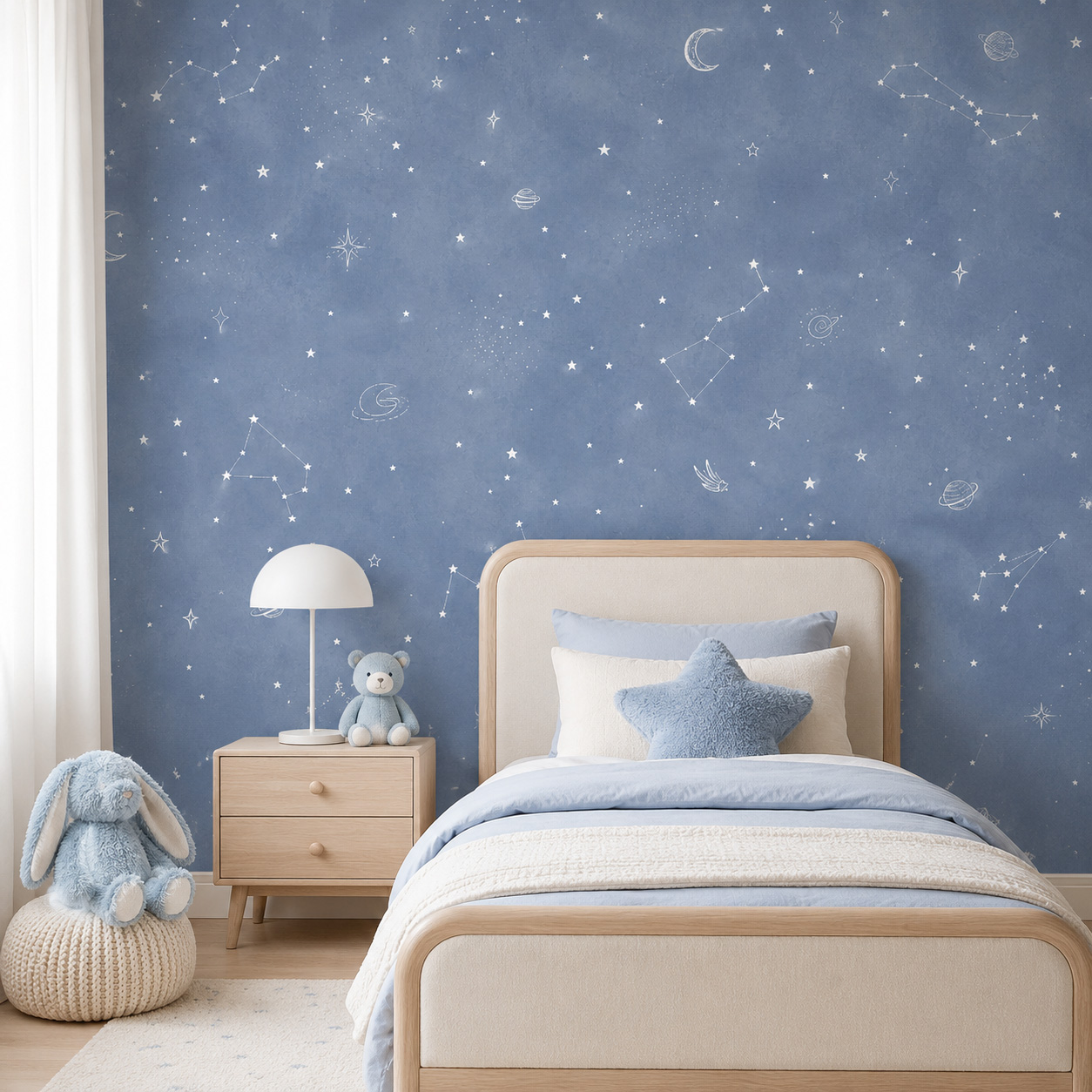 Blue Starry Sky Self Adhesive  - Baby Nursery Mural Wallpaper review and price