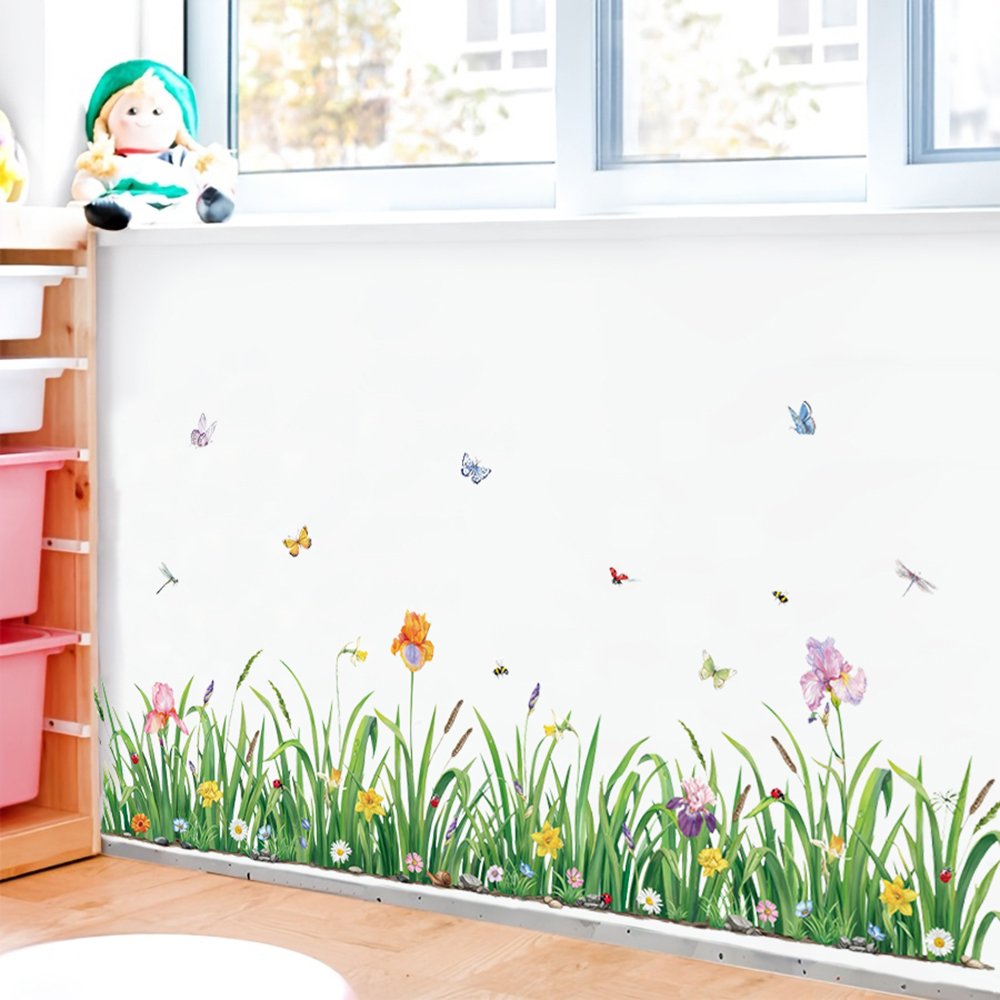 Green Grass Flowers Borader Wa - Baby Nursery Green review and price