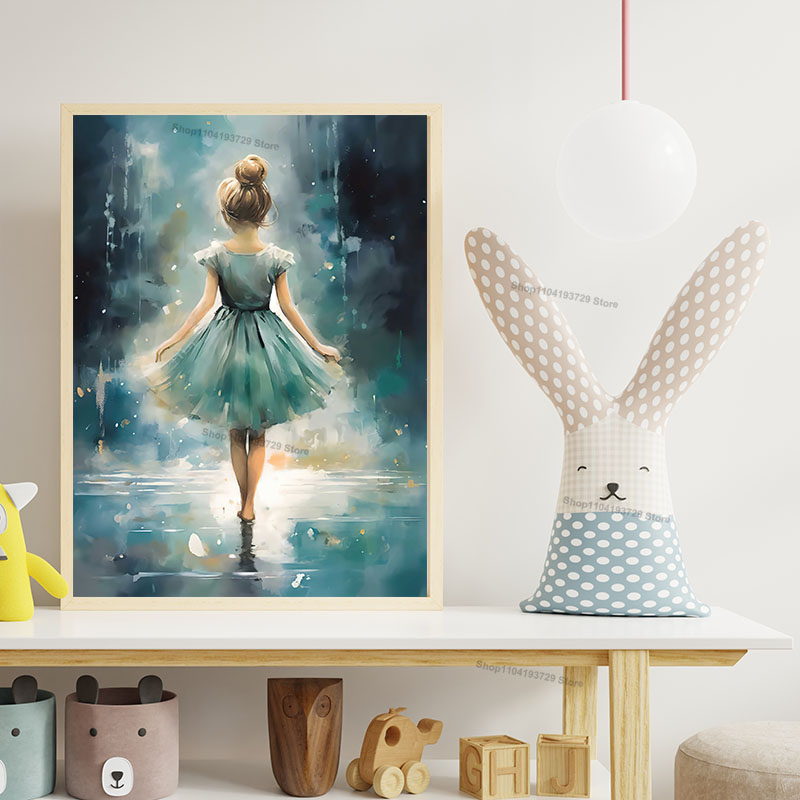 Watercolor Ballet Girl Shoes C - Baby Nursery Prints review and price