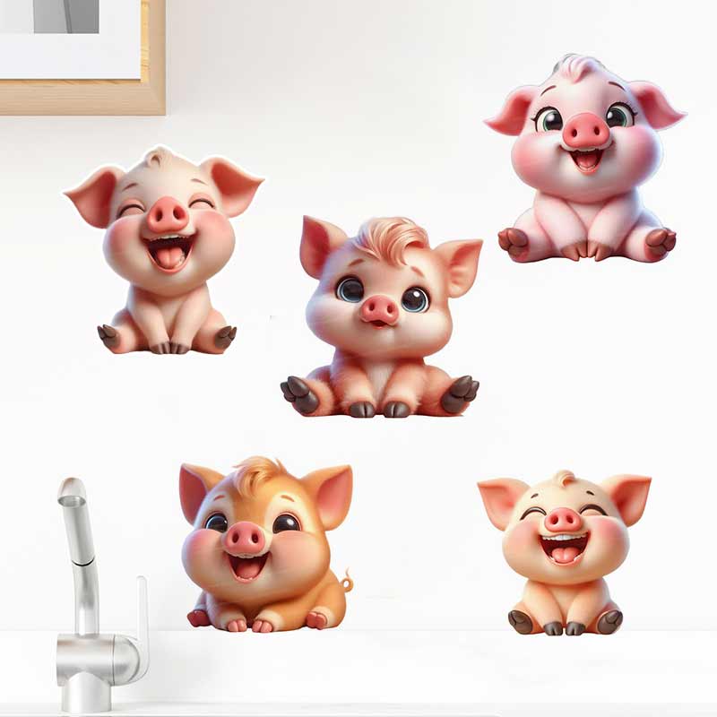 Cute Piggy Wall Sticker Baby K - Baby Nursery Mural Wallpaper review and price