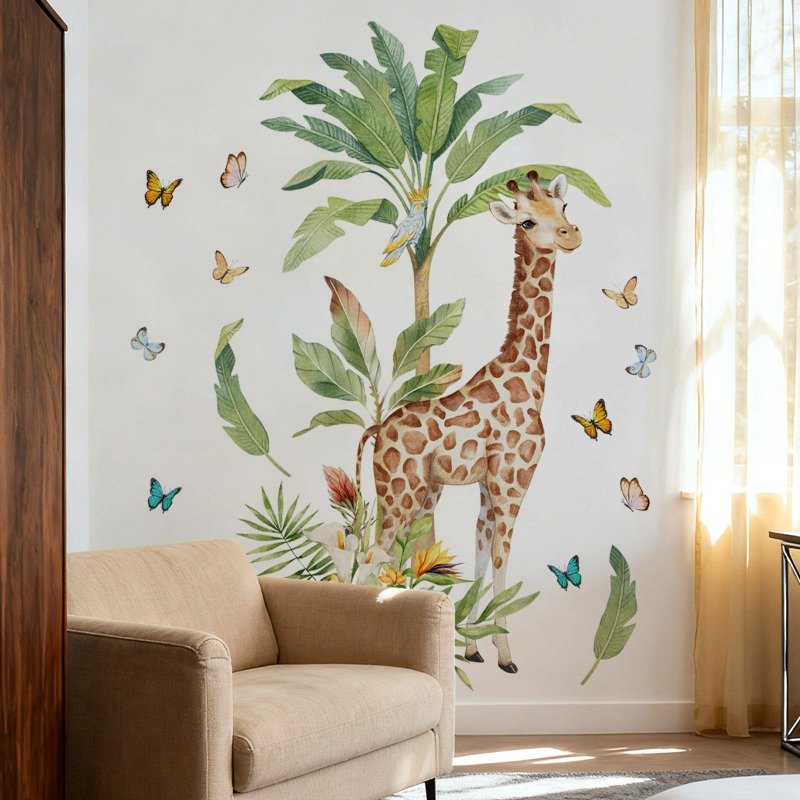 Large Forest Animal Giraffe Wa - Baby Nursery Mural Wallpaper review and price