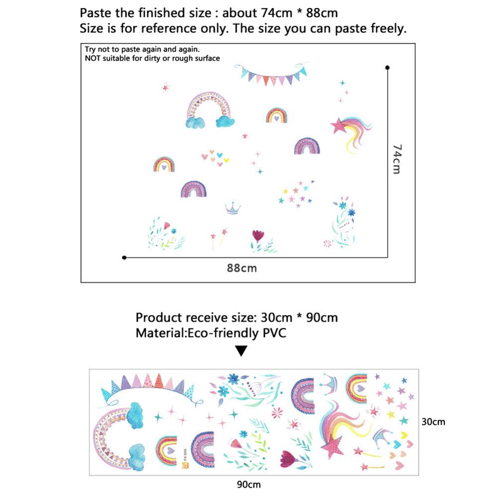 Cartoon Rainbow Stars Wall Sti - Baby Nursery Mural Wallpaper review and price