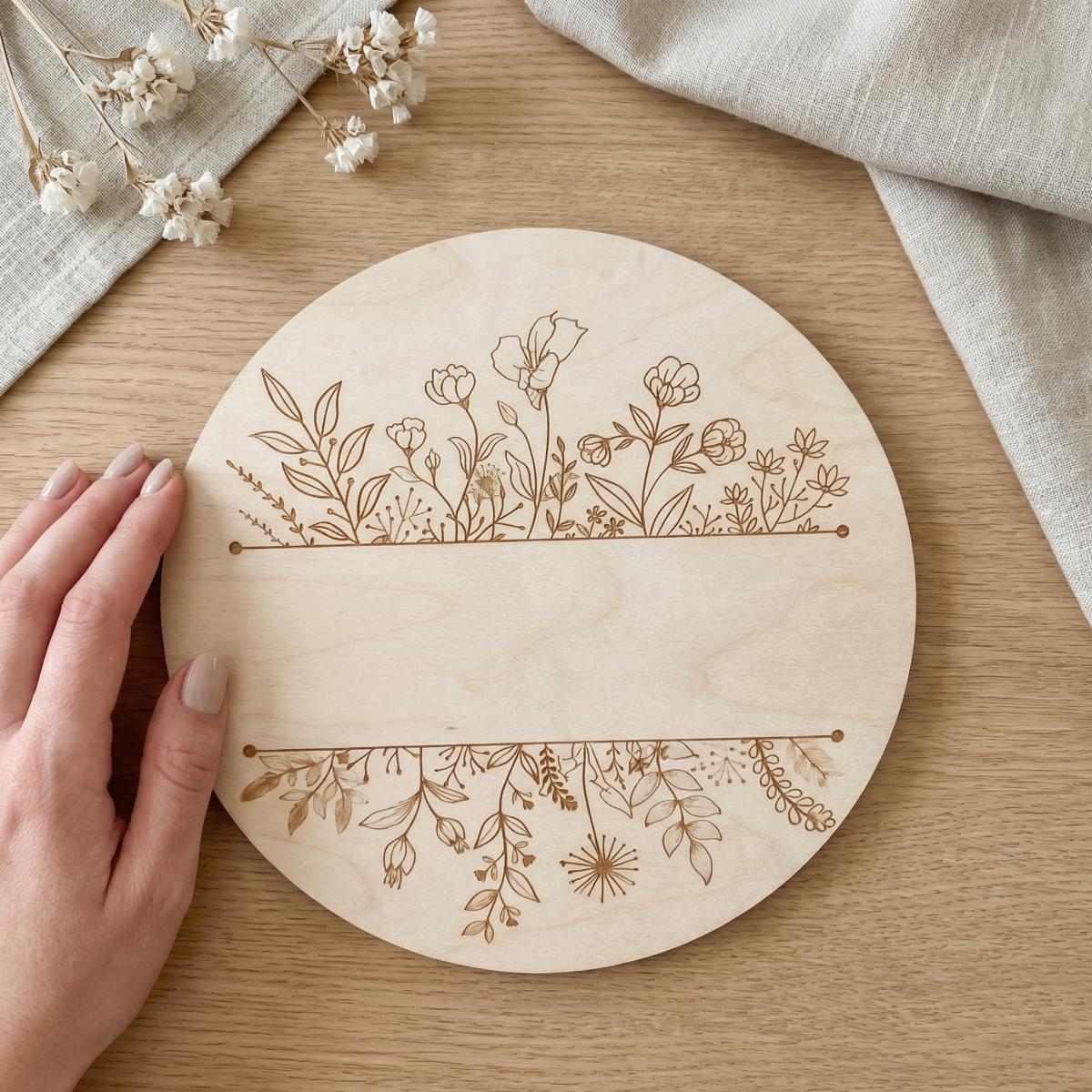 Personalized Floral Round Wood - Baby Nursery In review and price