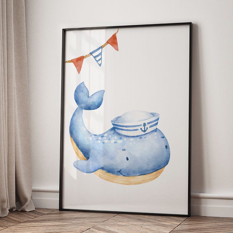 Bear Whale Sailboat Lighthouse - Baby Nursery Prints review and price