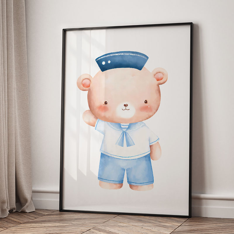 Bear Whale Sailboat Lighthouse - Baby Nursery Prints review and price