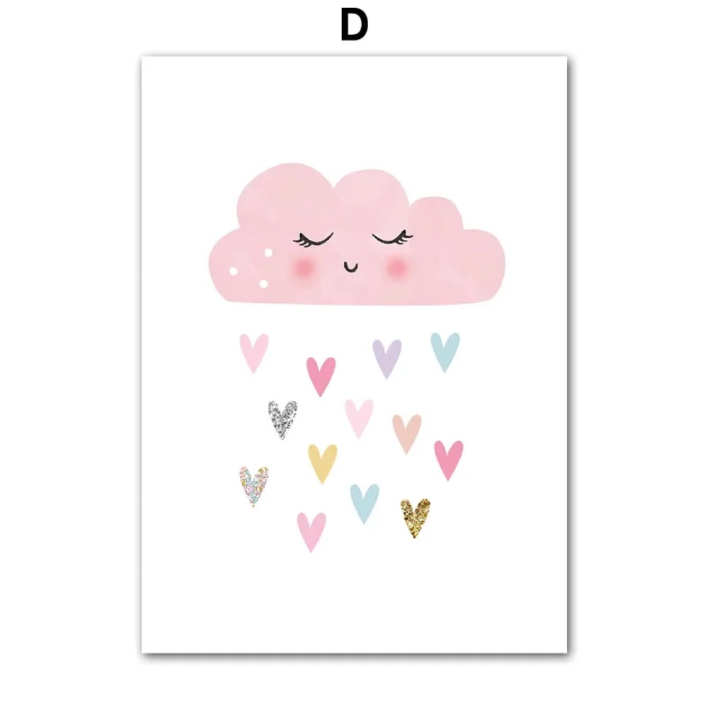 Pink Unicorn Rabbit Rainbow Cl - Baby Nursery Prints review and price
