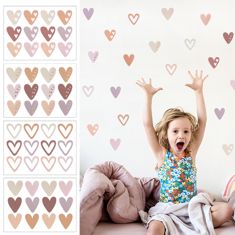 2pcs Lovely Hearts Ins Wall St - Baby Nursery Mural Wallpaper review and price