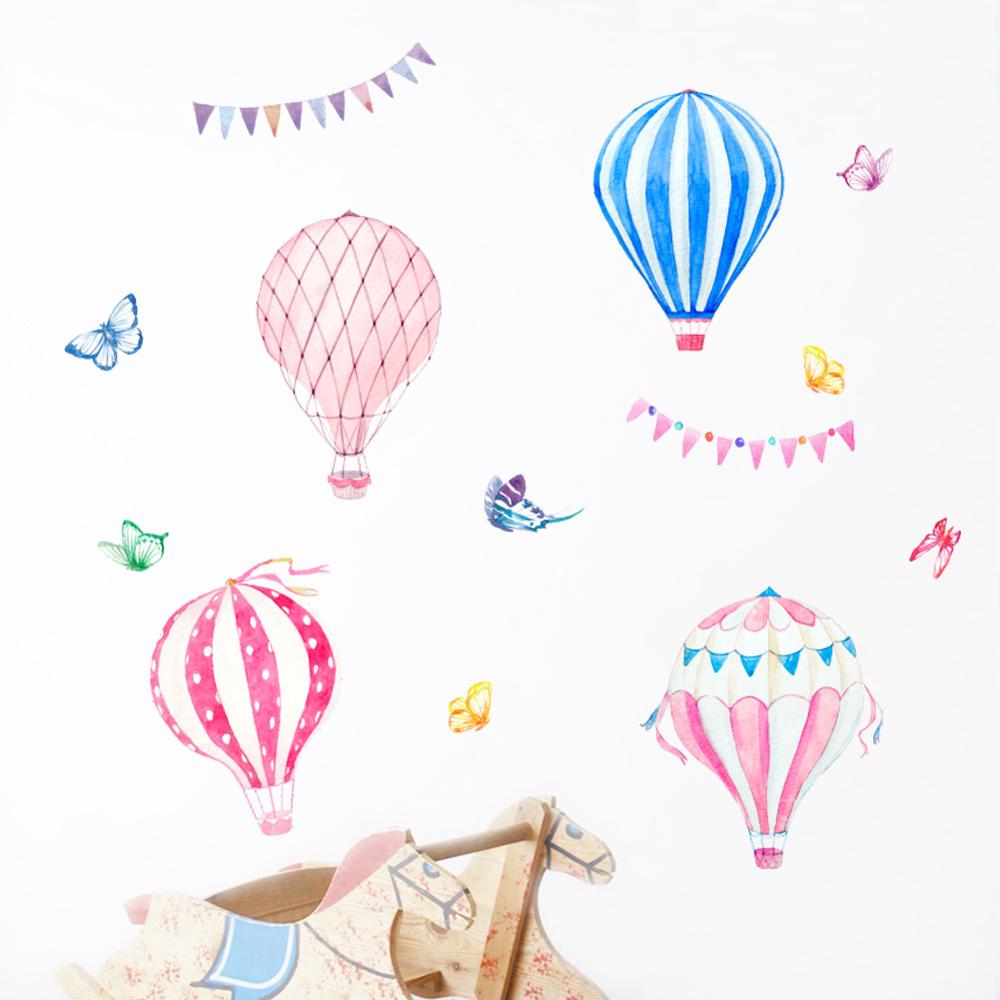 Cartoon Hot Air Balloon Wall S - Baby Nursery Mural Wallpaper review and price