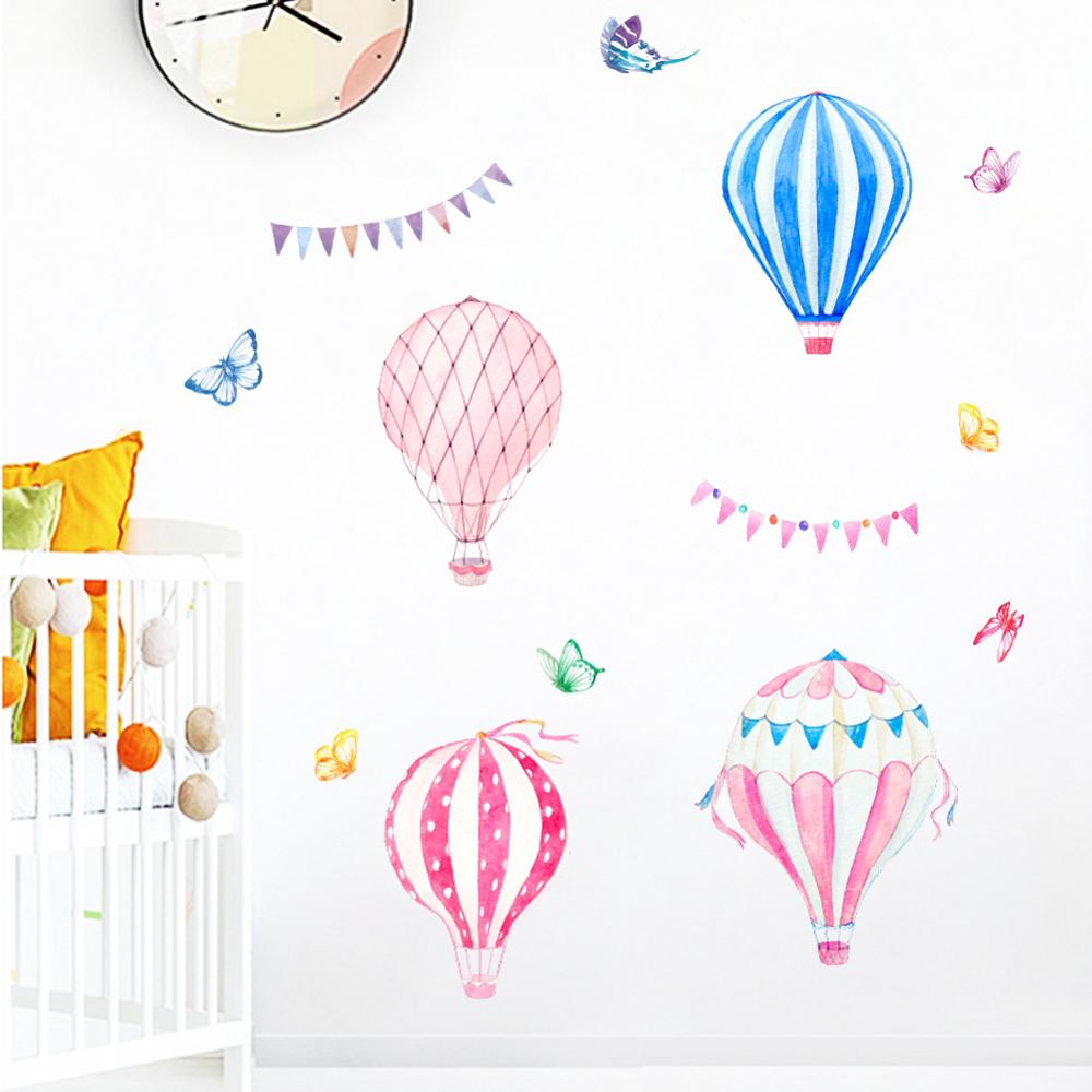 Cartoon Hot Air Balloon Wall S - Baby Nursery Mural Wallpaper review and price