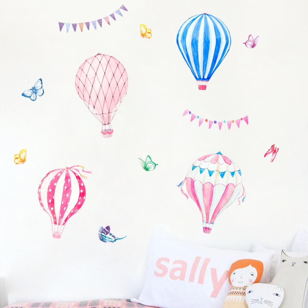 Cartoon Hot Air Balloon Wall S - Baby Nursery Mural Wallpaper review and price
