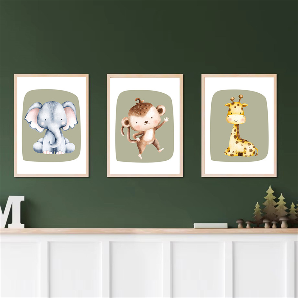 Cute Monkey Zebra Giraffe Lion - Baby Nursery Green review and price