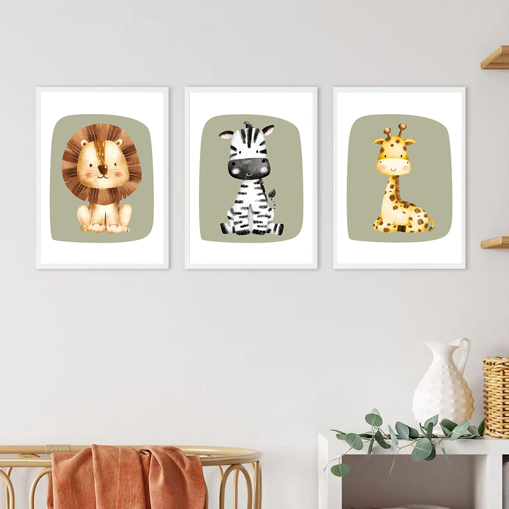 Cute Monkey Zebra Giraffe Lion - Baby Nursery Green review and price