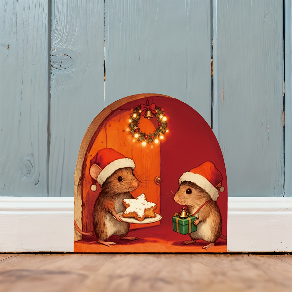 Festive Christmas Mouse Hole W - Baby Nursery Mural Wallpaper review and price