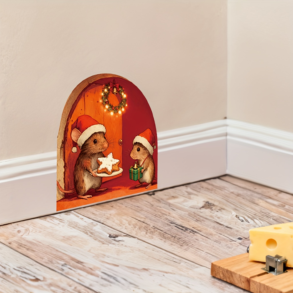 Festive Christmas Mouse Hole W - Baby Nursery Mural Wallpaper review and price
